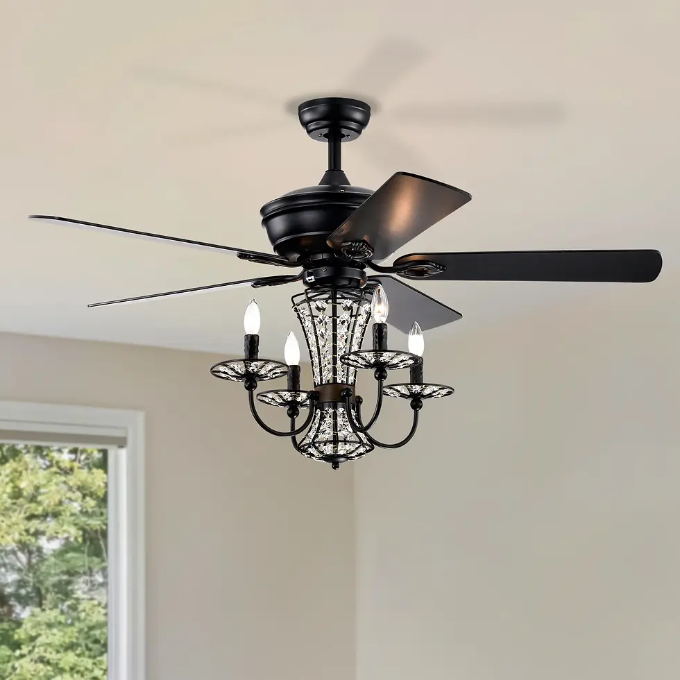 Thumbnail: 52 Inch Crystal Chandelier Fan with Lights and Remote Control