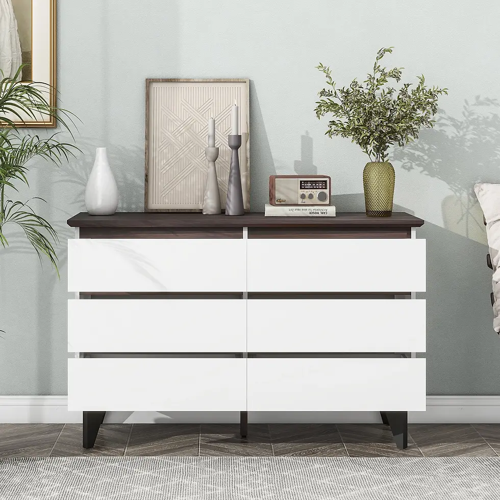 Thumbnail: 6-Drawer Double Dresser with Wide Drawers, White