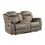 Thumbnail: Classic Sandy Brown 1pc Double Reclining Loveseat with Storage Console