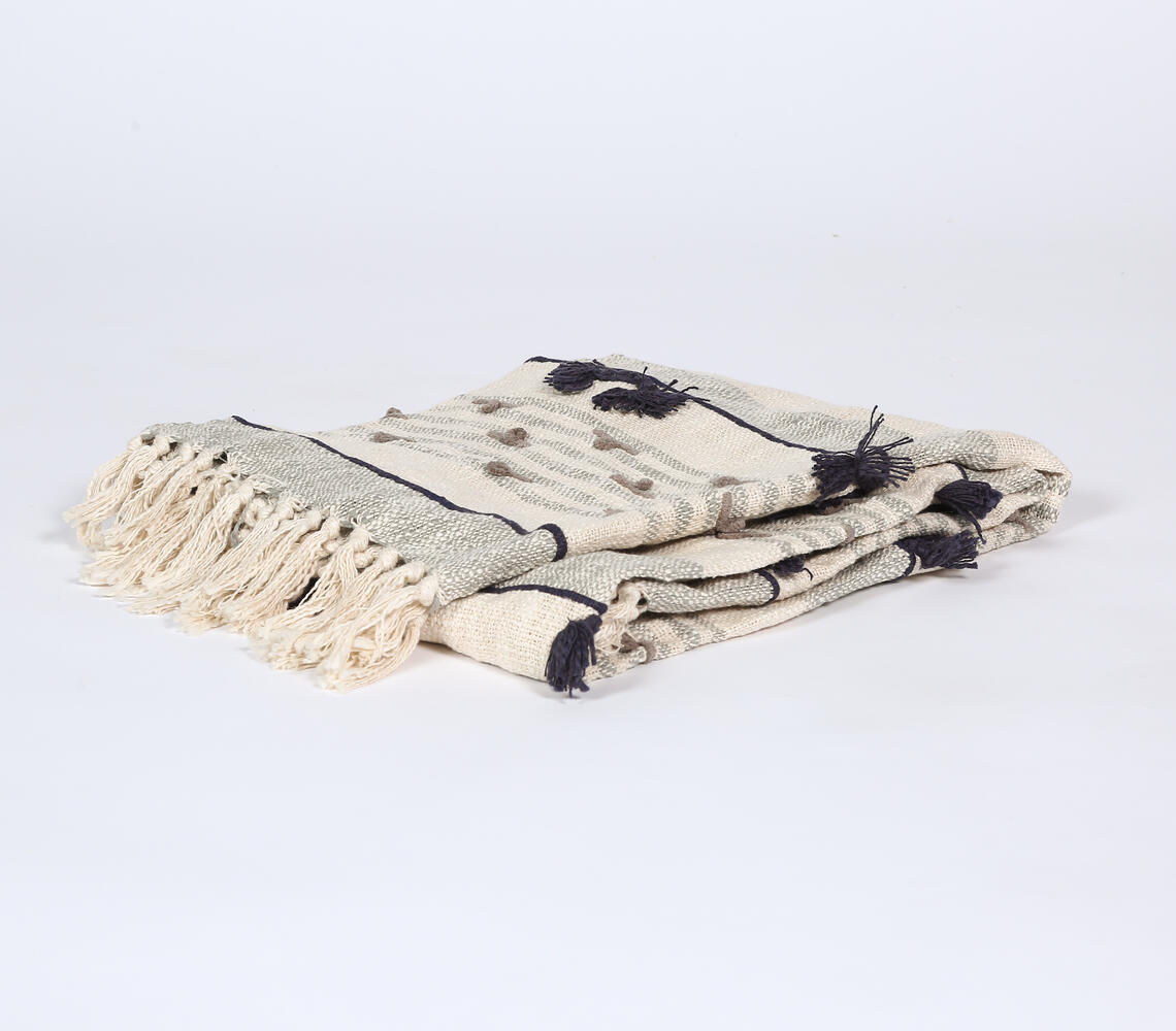Tufted & Paneled Monotone Throw