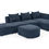 Thumbnail: L Shape Sectional Sofa with Right Side Chaise and Ottoman, Navy