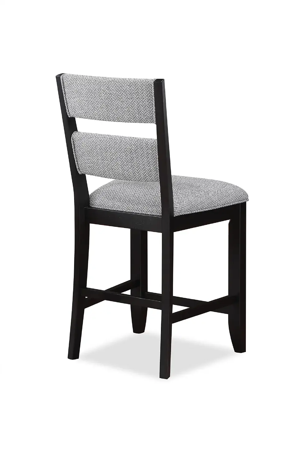 Thumbnail: 2pc Set Black Farmhouse Style Ladder Back Counter Height Side Chairs
