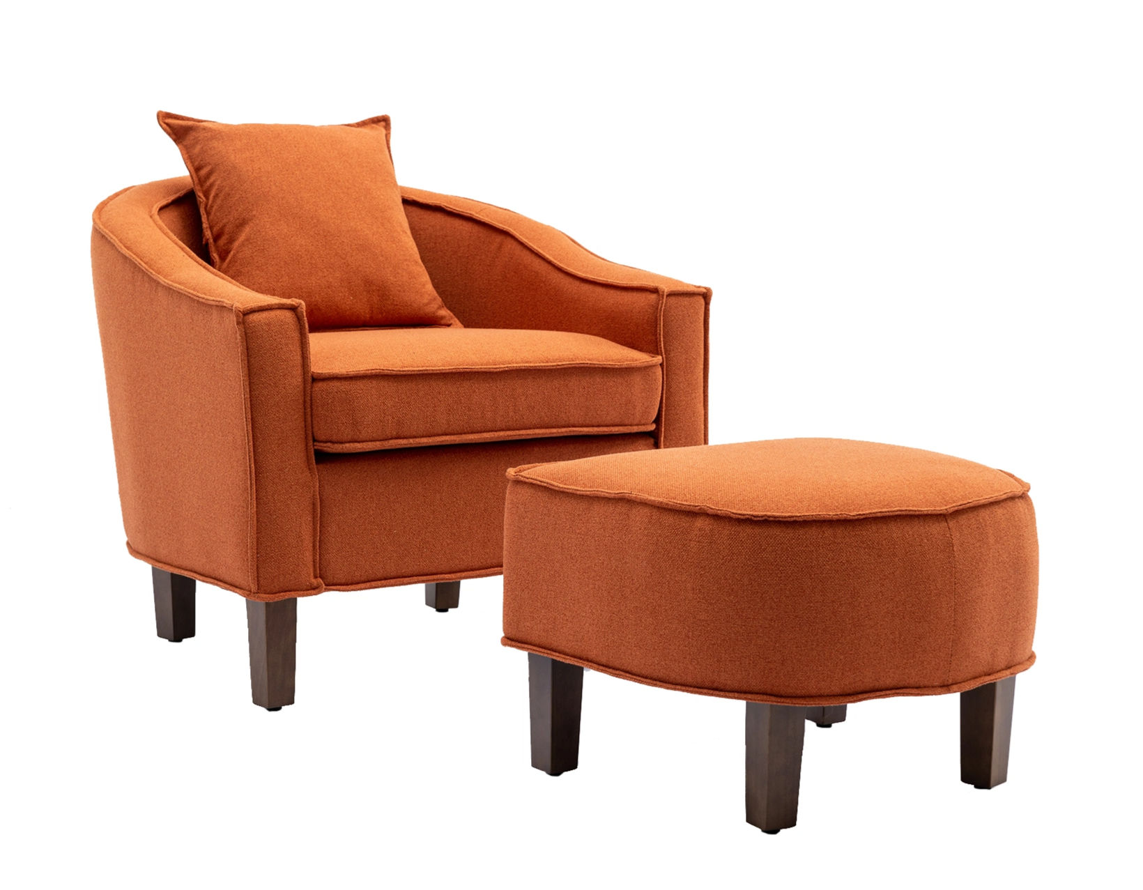 COOLMORE Accent Chair with Ottoman, Mid Century Modern