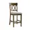 Thumbnail: Light Oak Finish Counter Height Chairs Set of 2 Padded Seat Double Cross Back