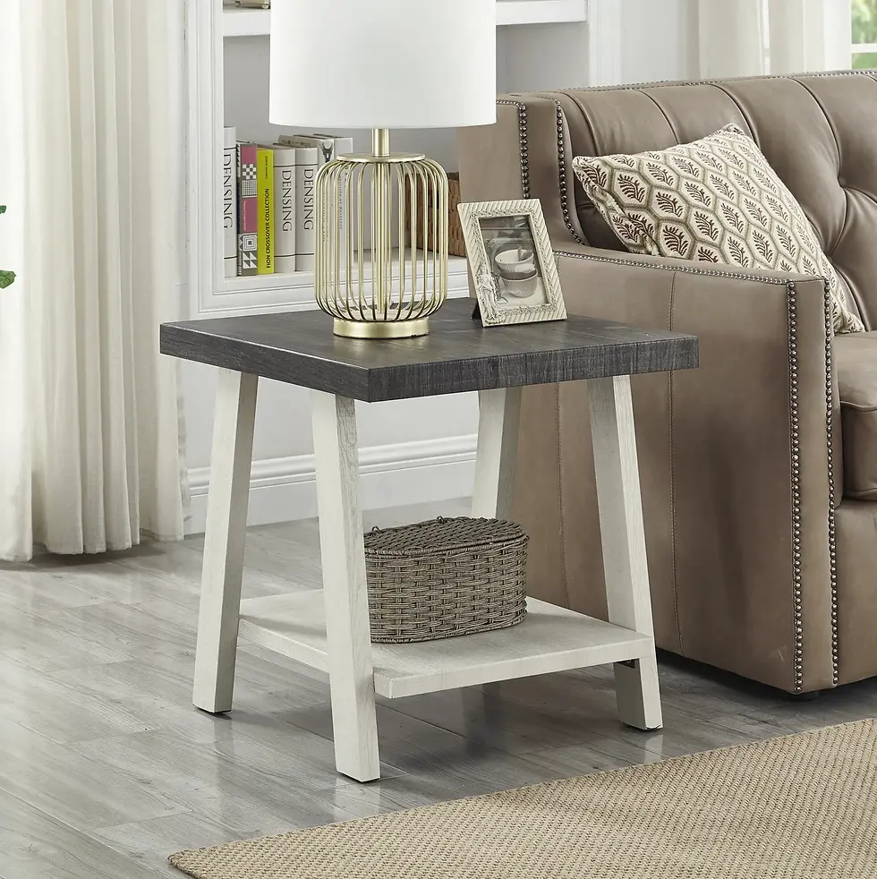 Thumbnail: Athens Contemporary Two-Tone Wood Shelf End Table