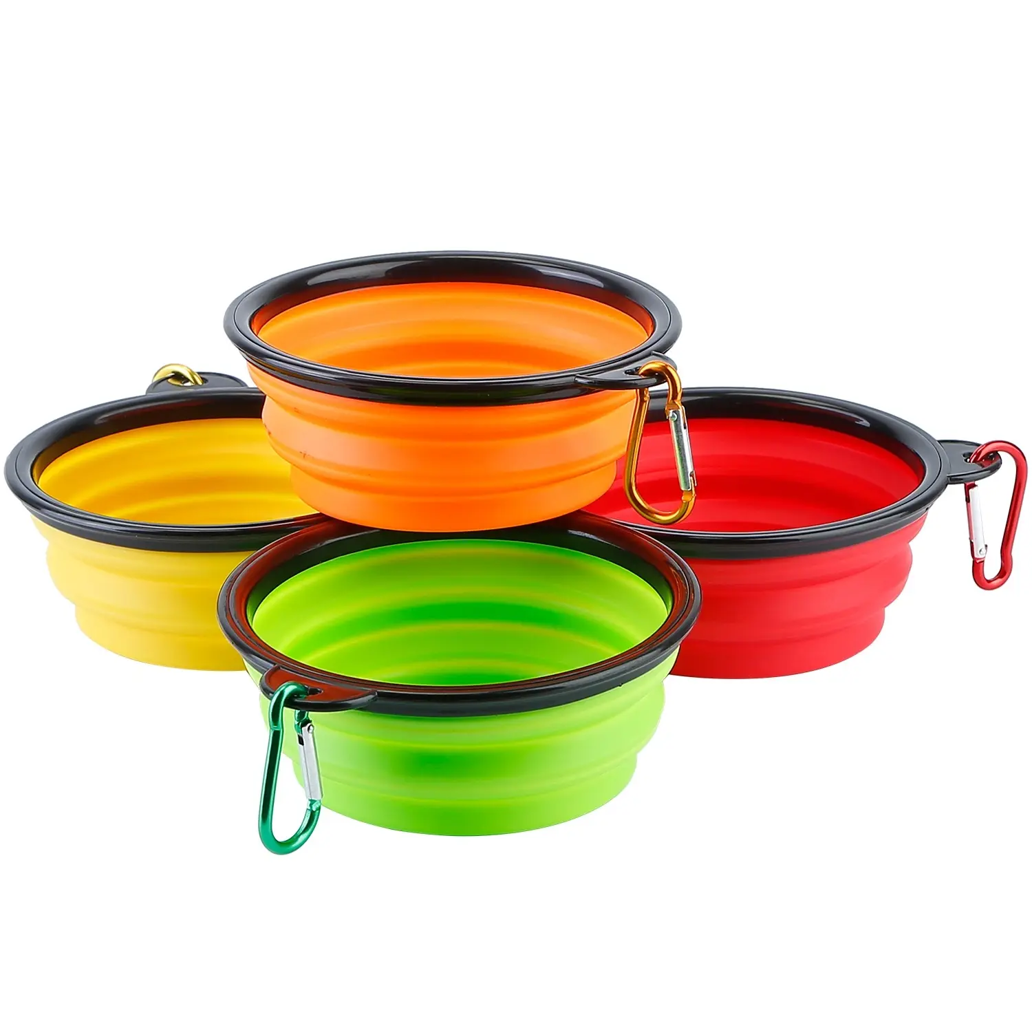 4Pcs Silicone Collapsible Dog Bowls BPA Free Travel Dog Bowl Foldable