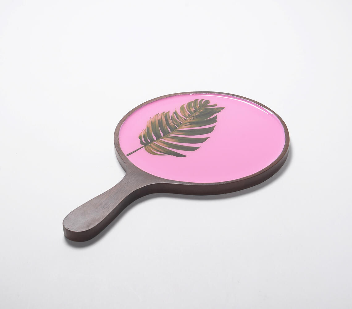 Tropical Leaf Enamelled Wooden Serving Padle