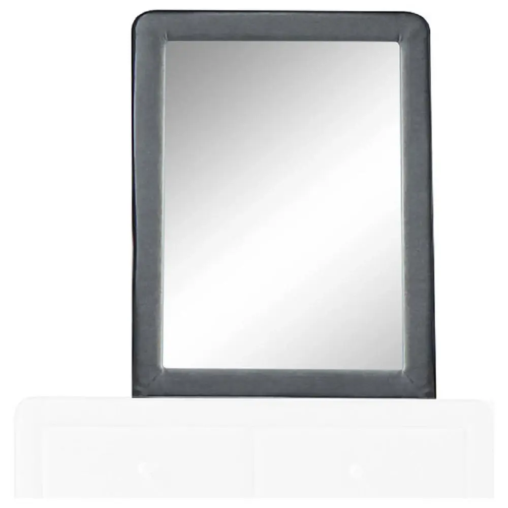 ACME Valda Mirror in Light Gray Fabric