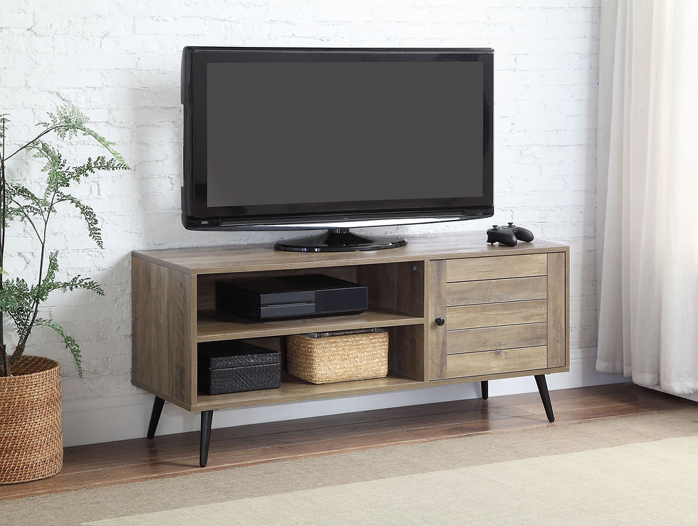 Thumbnail: ACME Baina II TV Stand in Rustic Oak & Black Finish