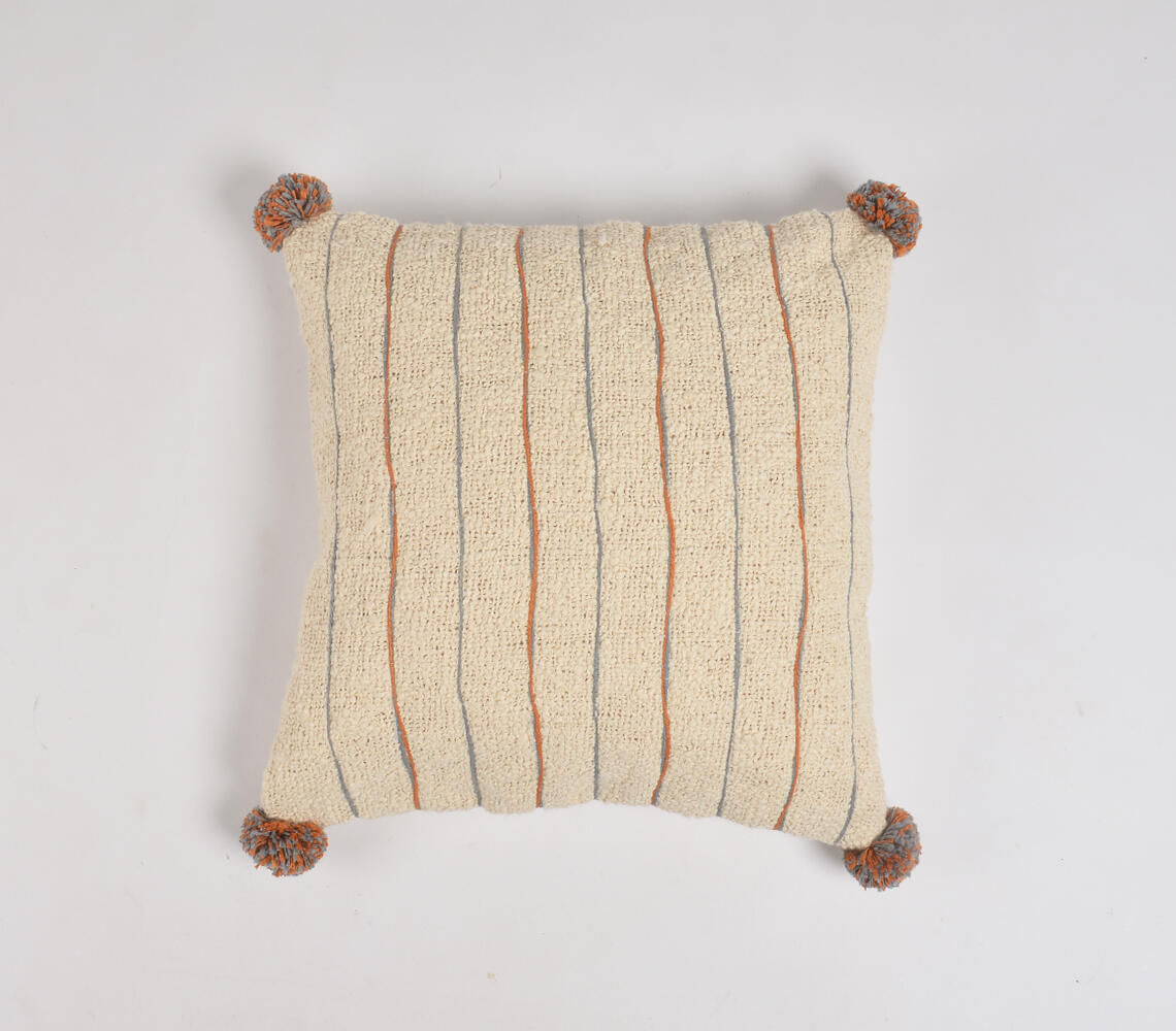 Line & Pom Pom Accent Cushion cover