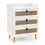 Thumbnail: Modern End Table with 3 Rattan Decorated Drawers
