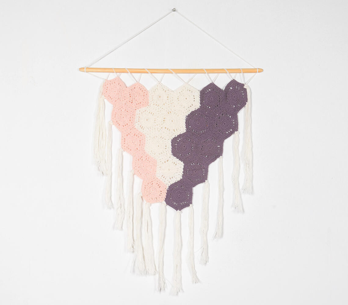 Blush & Plum Crochet Wall Hanging