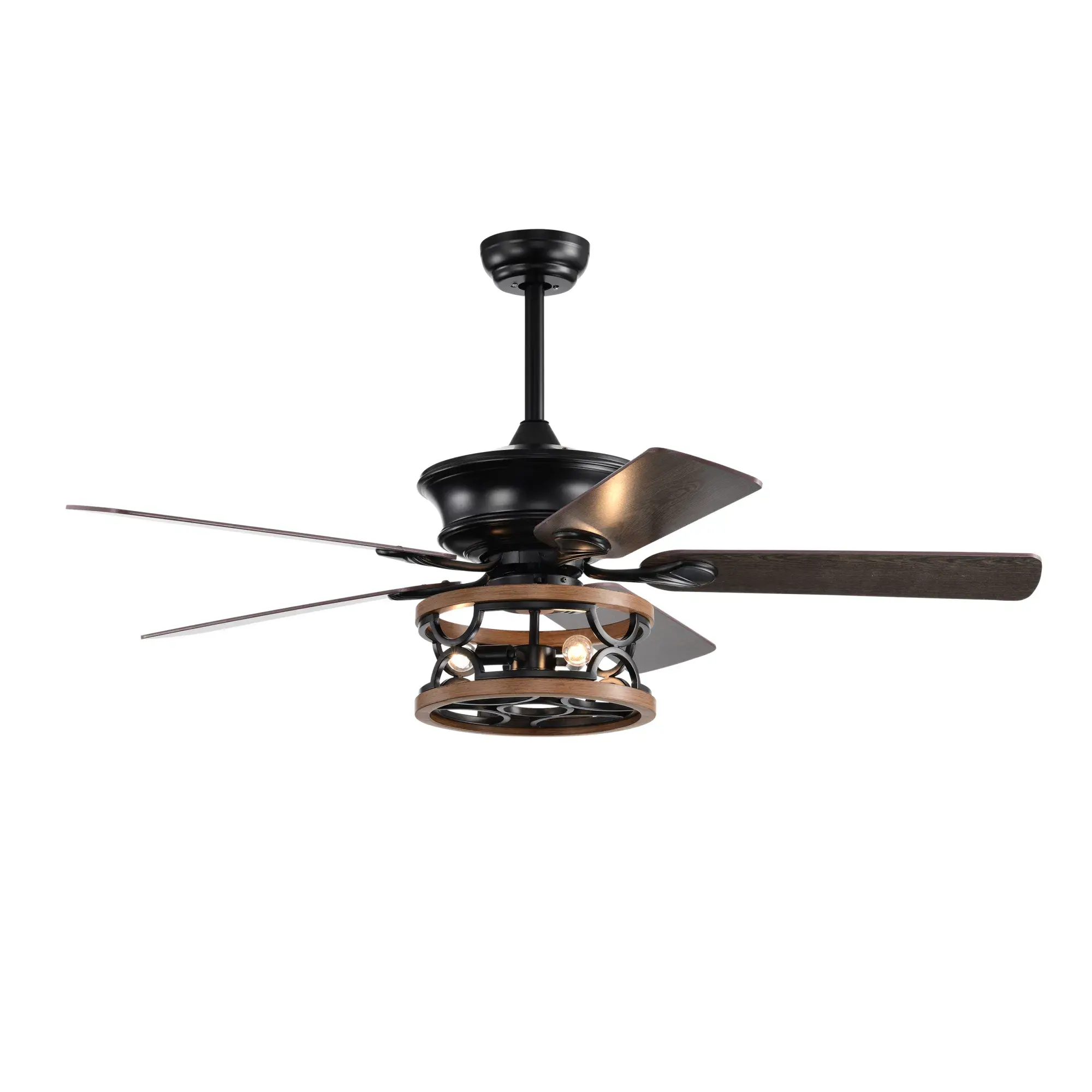 52 Inch Farmhouse Ceiling Fan with Lights and Remote,3-Lights