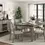 Thumbnail: Traditional Style Dining Table with 6x Drawers Gray and Cherry Finish