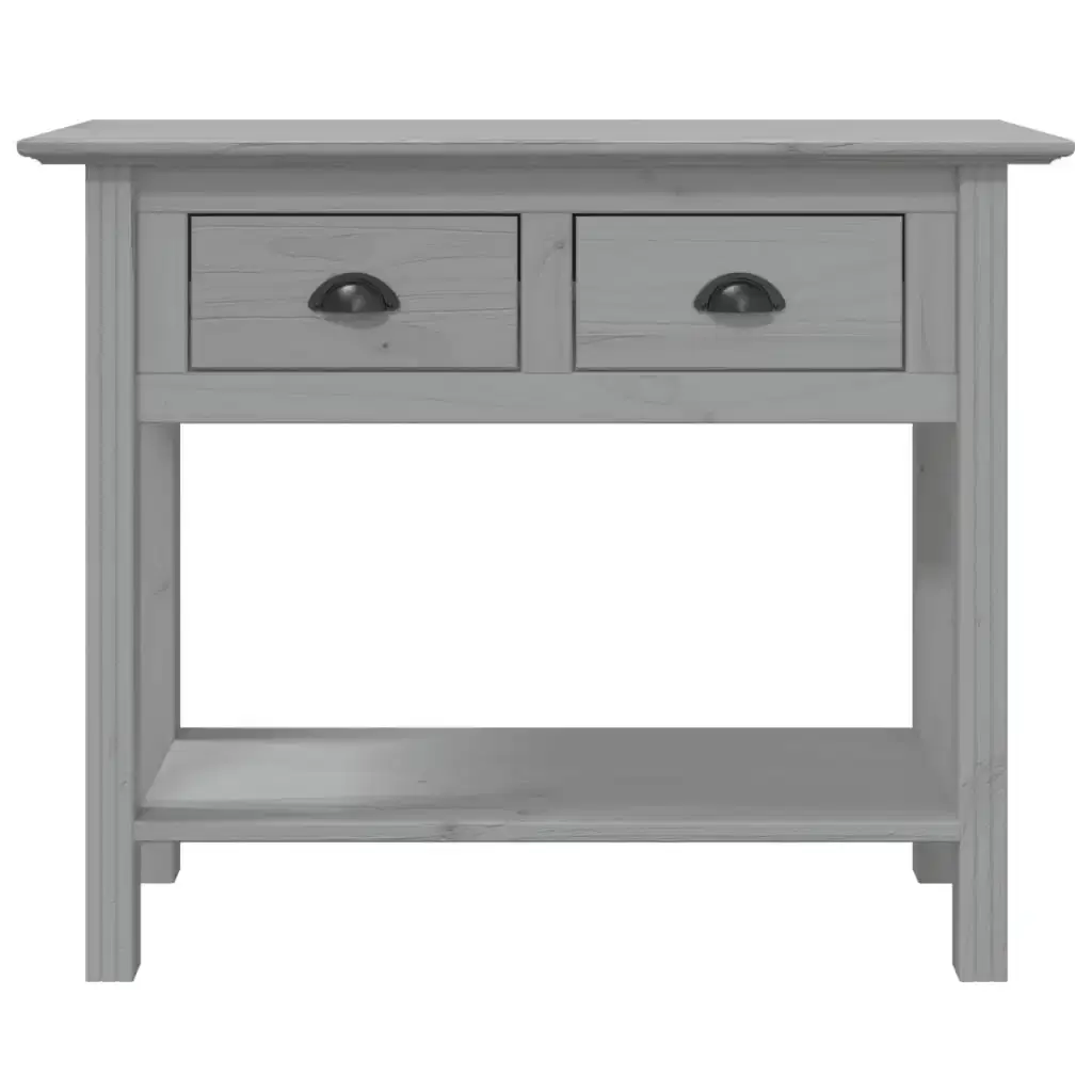 BODO Console Table Gray 35.4"x13.6"x28.7" Solid Wood Pine