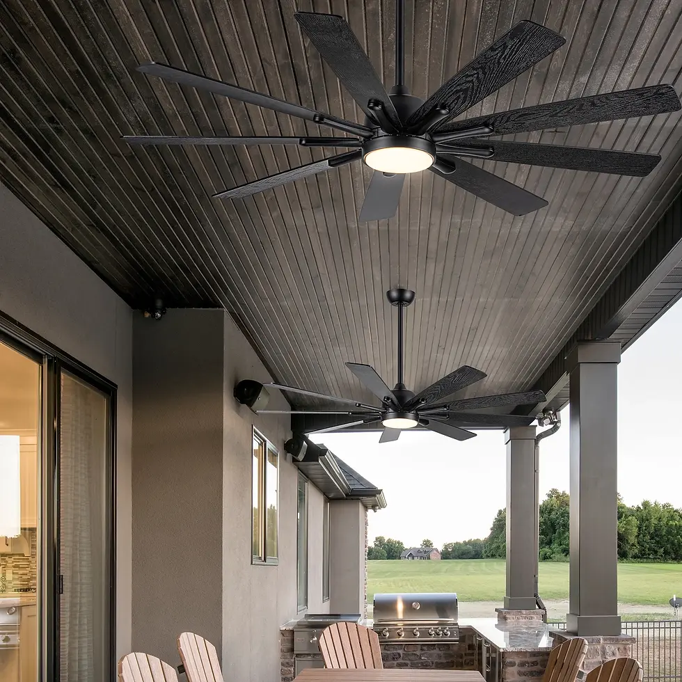 Thumbnail: Modern Farmhouse 62 In Black Ceiling Fan with Remote Control
