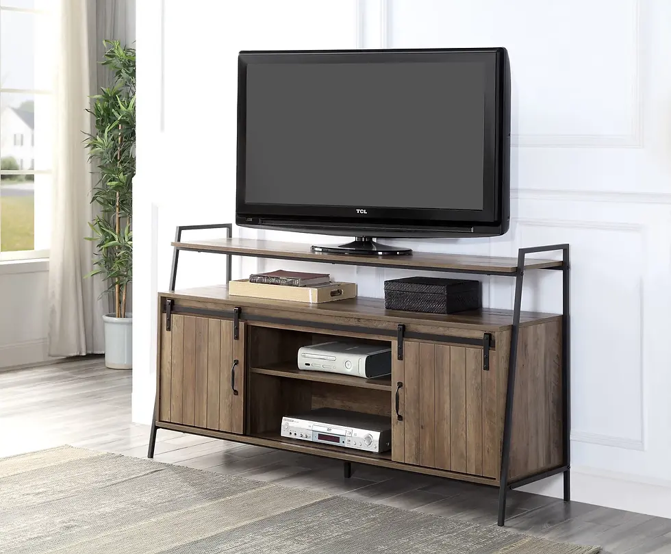 Thumbnail: ACME Rashawn TV Stand, Rustic Oak Black Finish