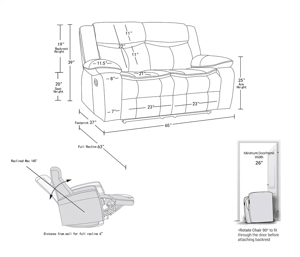 Thumbnail: Global United Transitional Leather-Air Reclining Loveseat