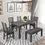 Thumbnail: Rustic Wood Dining Set, Set of 6 (Gray)