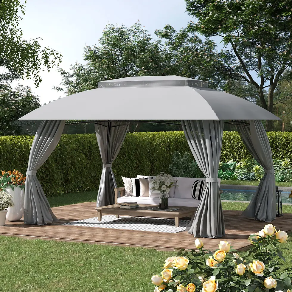 Thumbnail: 10' x 13' Patio Gazebo Canopy, Double Vented Roof, Steel Frame