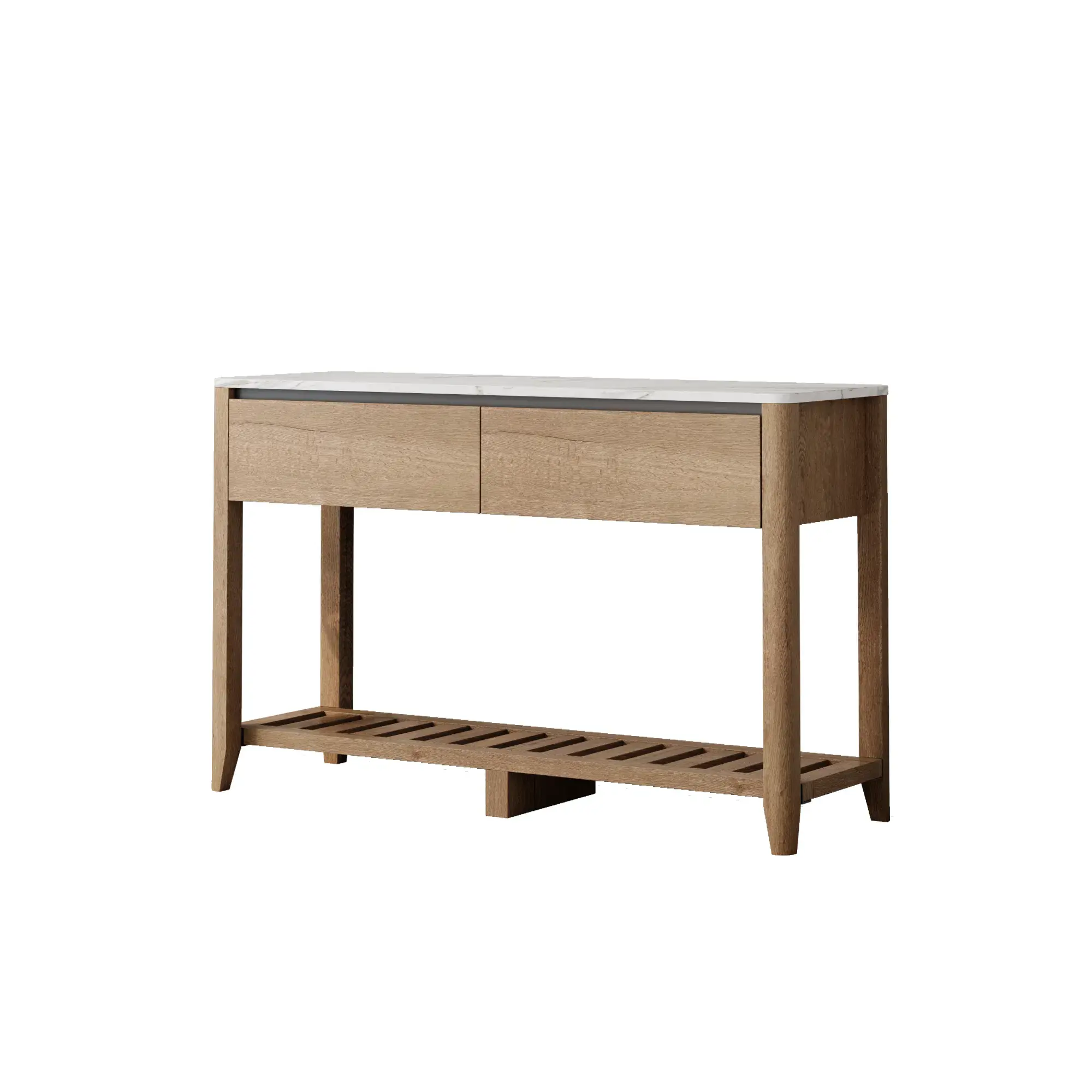 47 Inch Modern Farmhouse Double Drawers Console Table