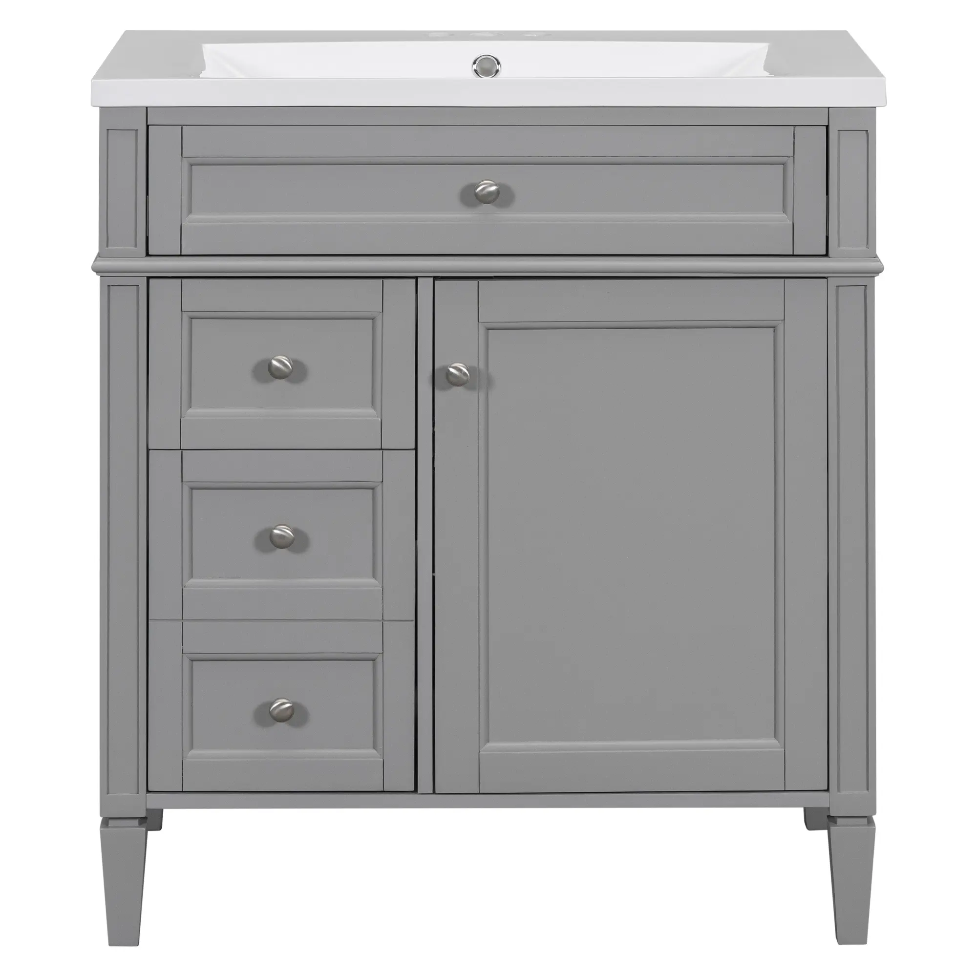 30'' Bathroom Vanity with Top Sink, Modern Bathroom Storage Cabinet
