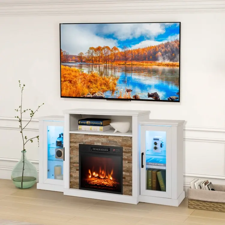 Thumbnail: Fireplace TV Stand with 16-Color Led Lights