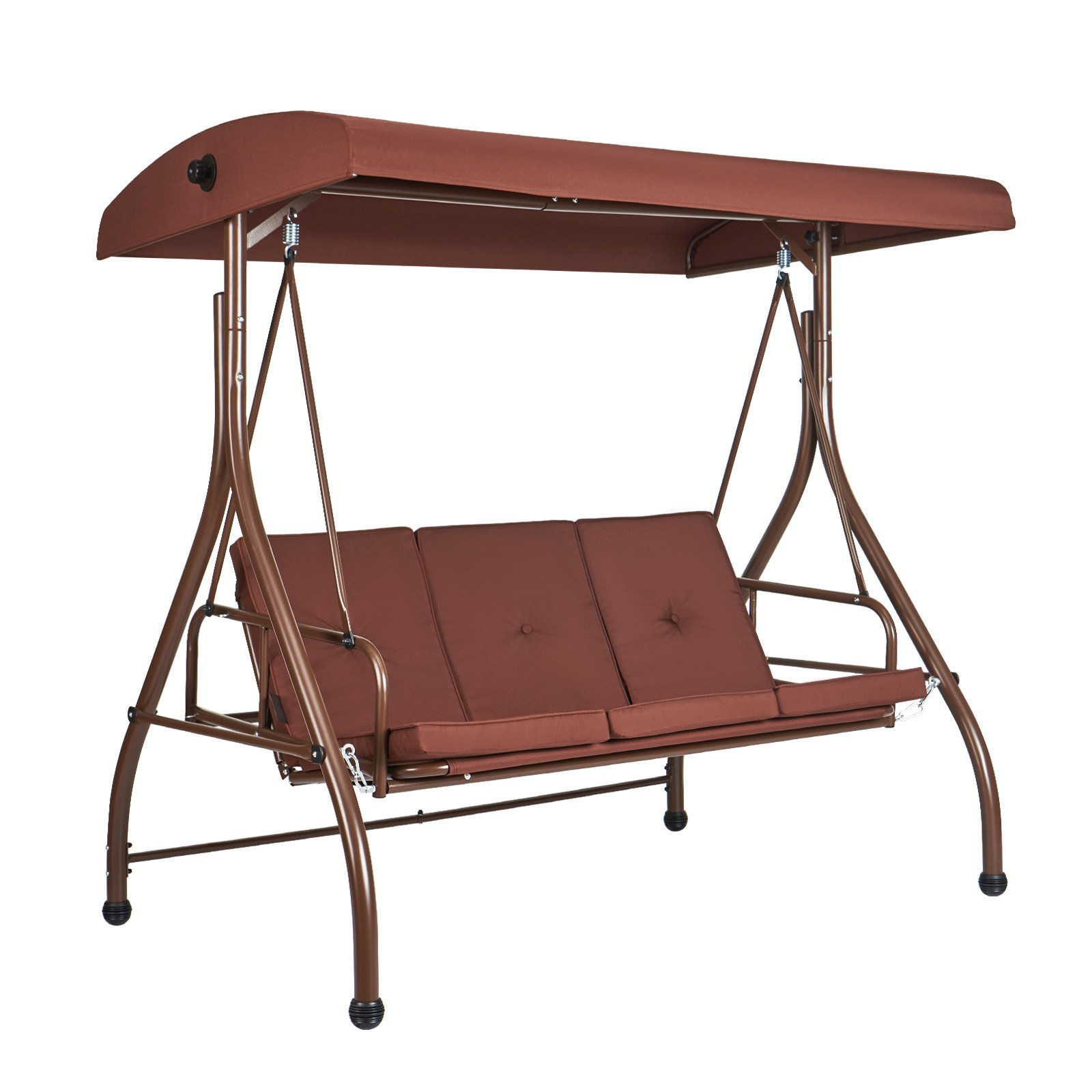  3-Seat Patio Swing Chair, Converting Canopy Swing