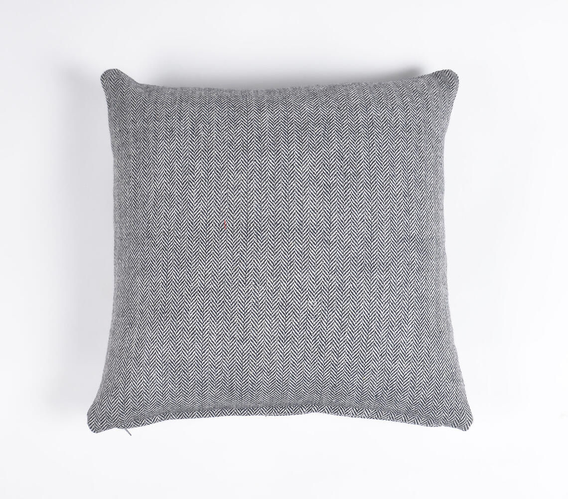 ZigZag Printed Woolen Blend Cushion Cover
