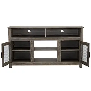 Thumbnail: Modern Farmhouse TV Stand with Electric Fireplace, Gray