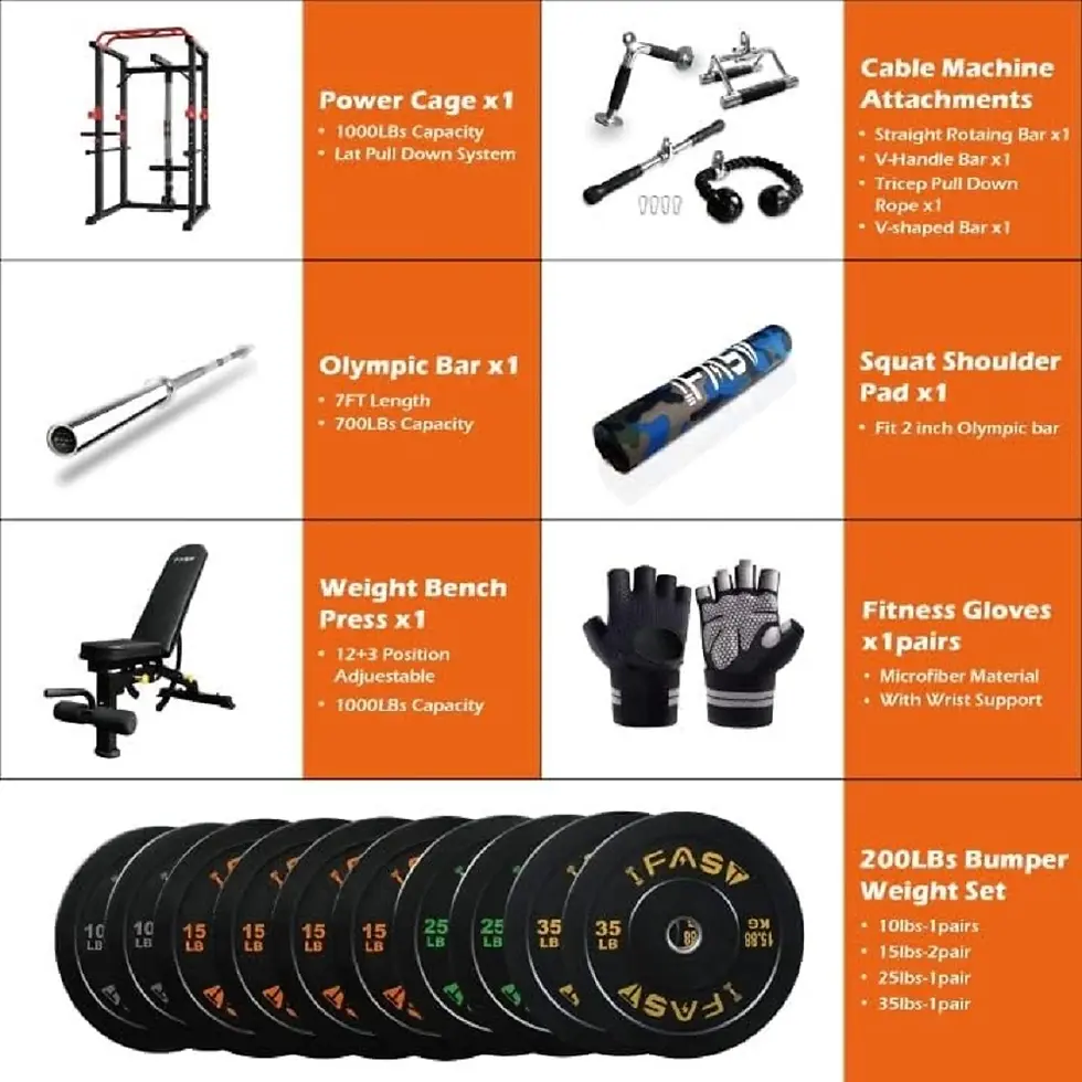 Thumbnail: 200lb Home Gym sets Multi-functional Power Cage