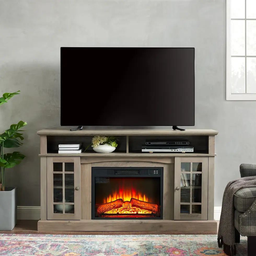 Thumbnail: Classic TV Media Stand Modern Entertainment Console with 23" Fireplace Inset