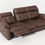 Thumbnail: Genuine Leather Non-Power Reclining Sofa with Drop Down Table, Brown