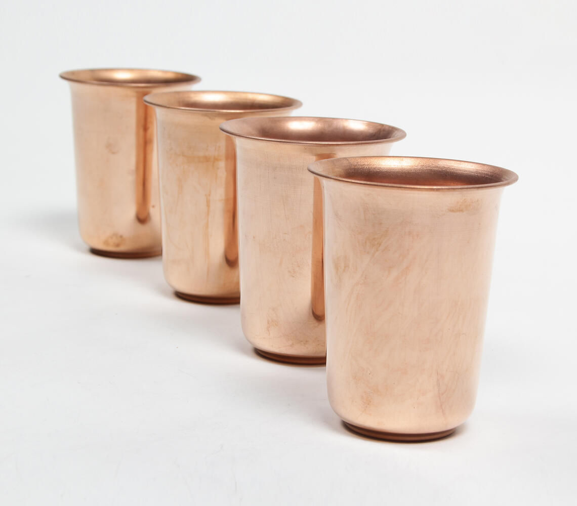 Statement Handcrafted Copper Tumblers (Set of 4)