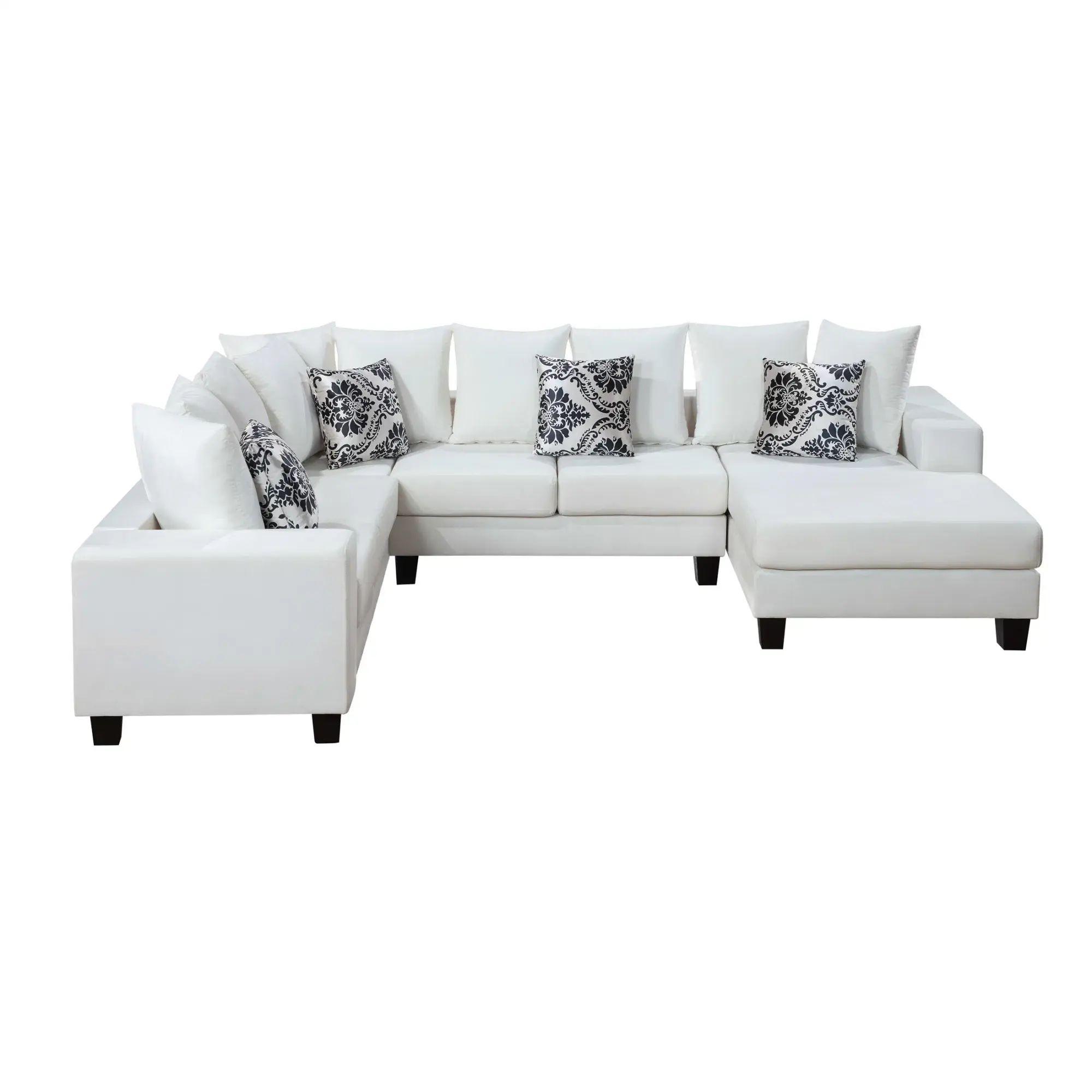 110*85" Modern U Shape Sectional Sofa, Velvet Corner Couch