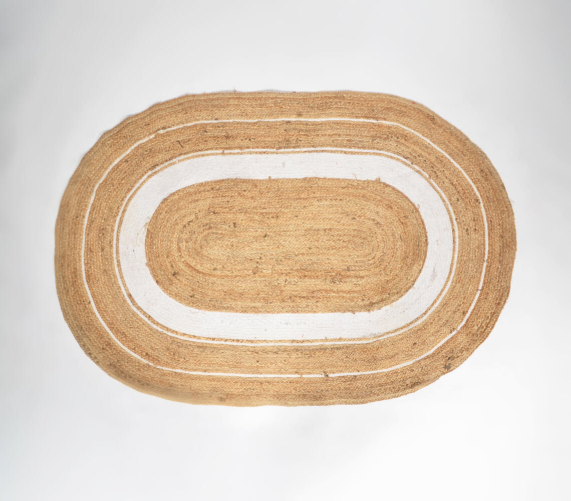 Classic Handwoven Oblong Jute Rug
