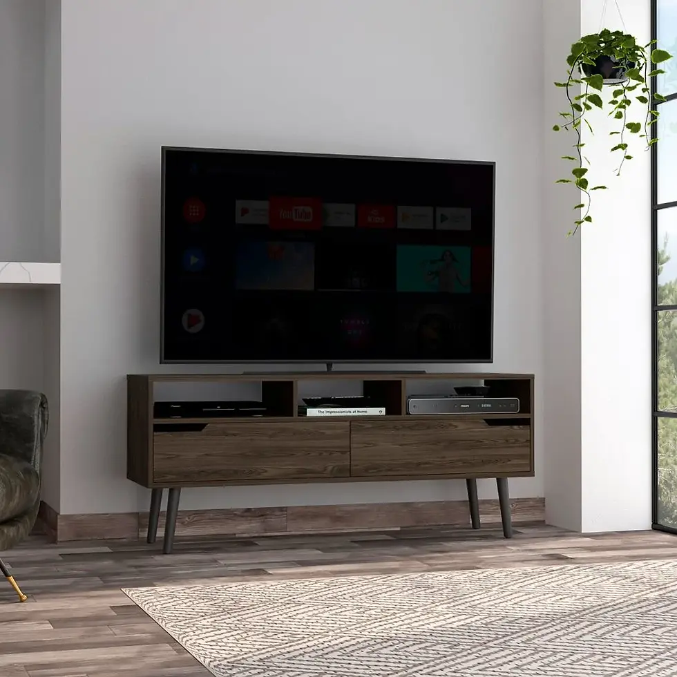 Thumbnail: Hamburg TV Stand For TV´s up 60", Four Legs, Three Open Shelves