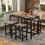 Thumbnail: TREXM 5-Piece Kitchen Counter Height Table Set