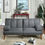 Thumbnail: Blue Grey Polyfiber Sectional Sofa Set