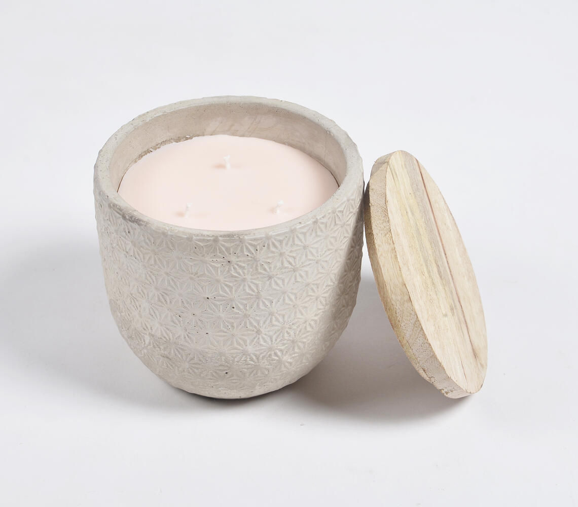 English Vanilla Wax Poured Concrete Jar Candle