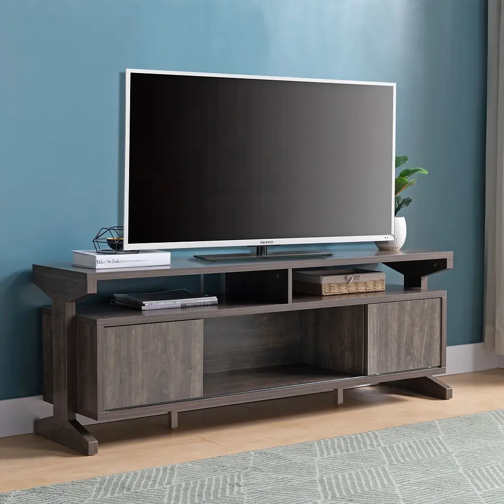Thumbnail: TV Center Console with Sliding Doors, Storage and Display Shelves