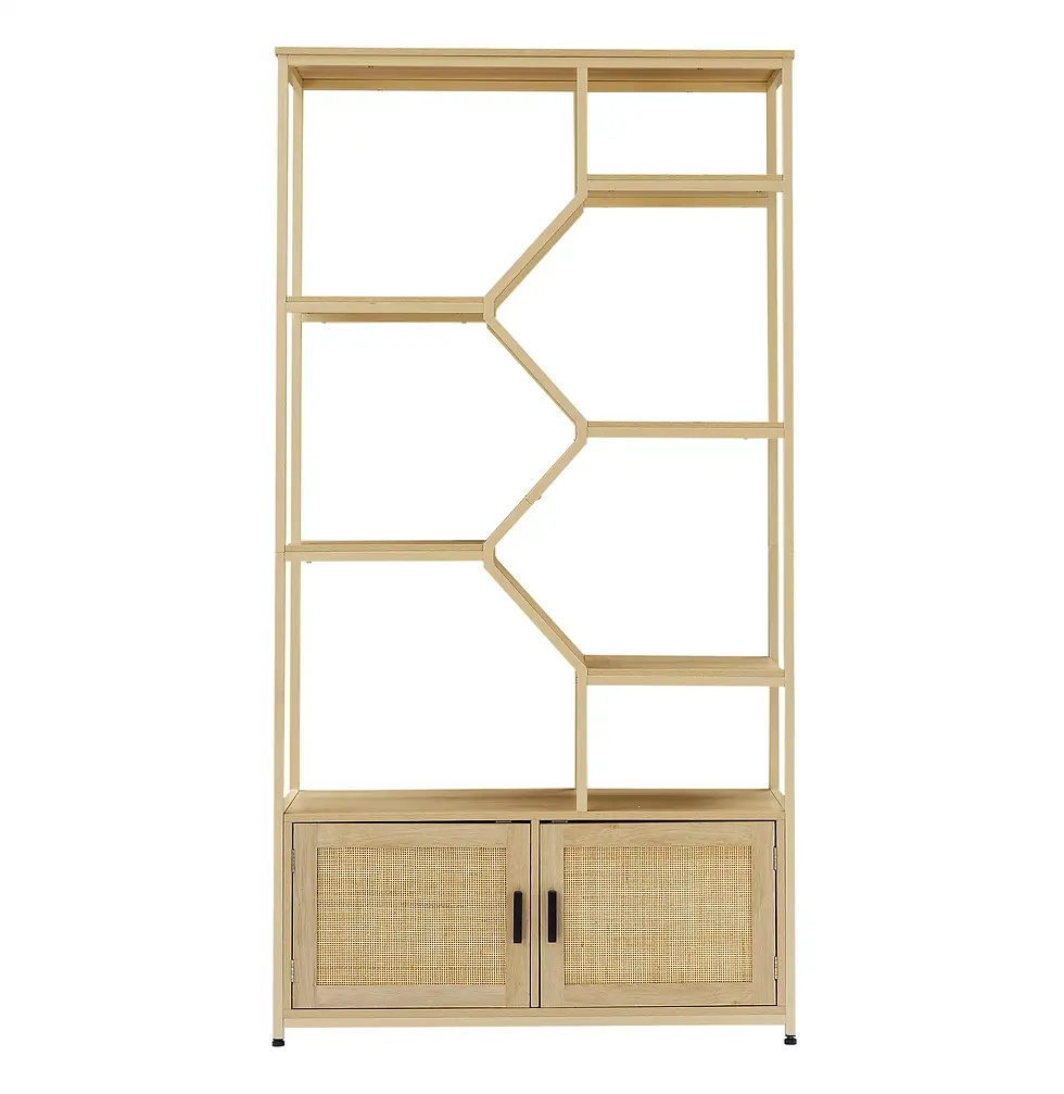 Thumbnail: Rattan bookshelf 7 tiers Bookcases Storage Rack