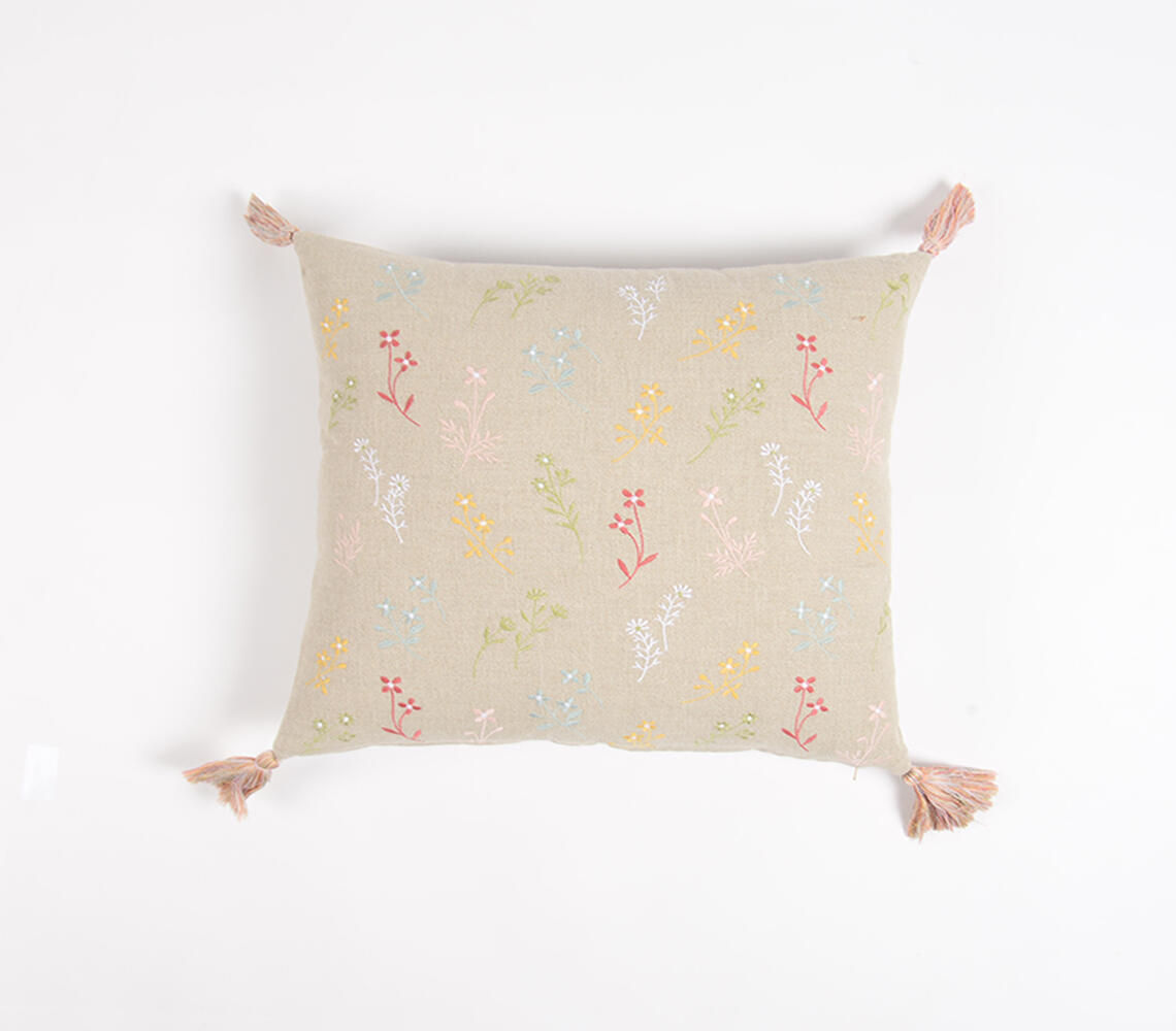 Hand Embroidered Cotton Cushion cover