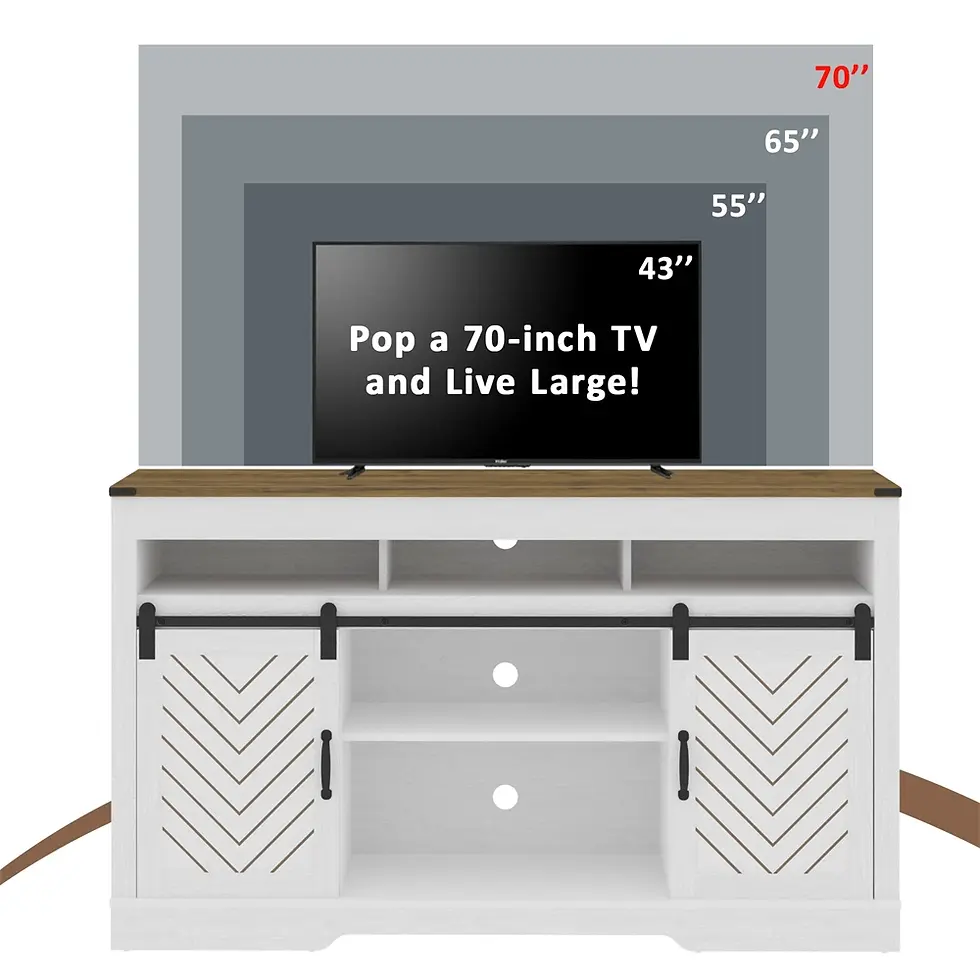 Thumbnail: White Adjustable 70 Inch Farmhouse Tv Stand