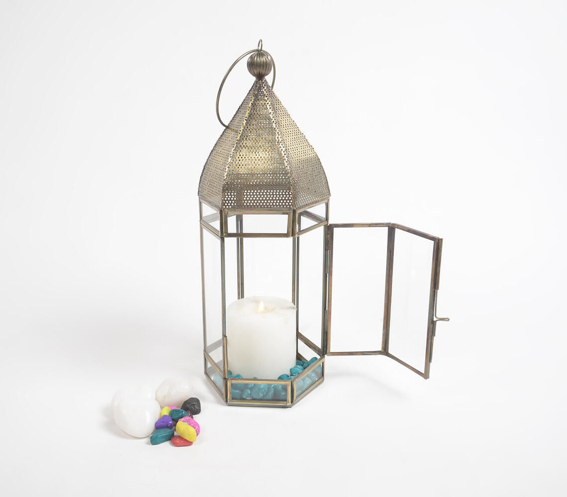 Handmade Iron & Glass Lantern