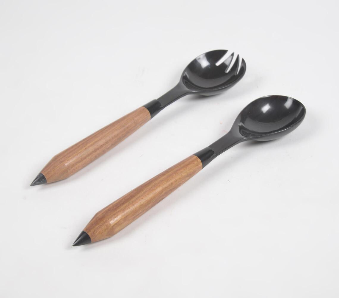 Recycled Natural Horn & Bone Salad Servers