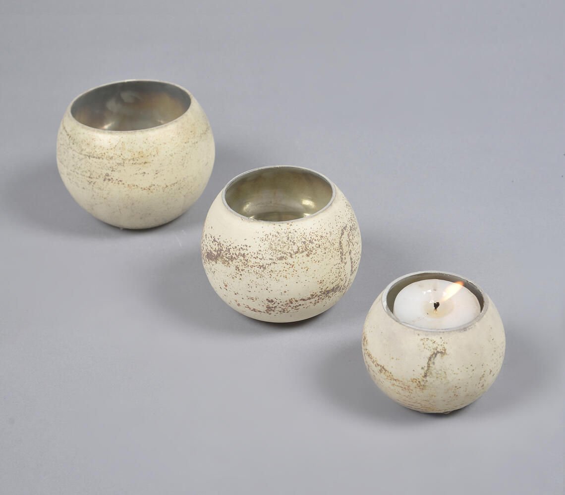 Earthy Textured Handcrafted Glass Votive