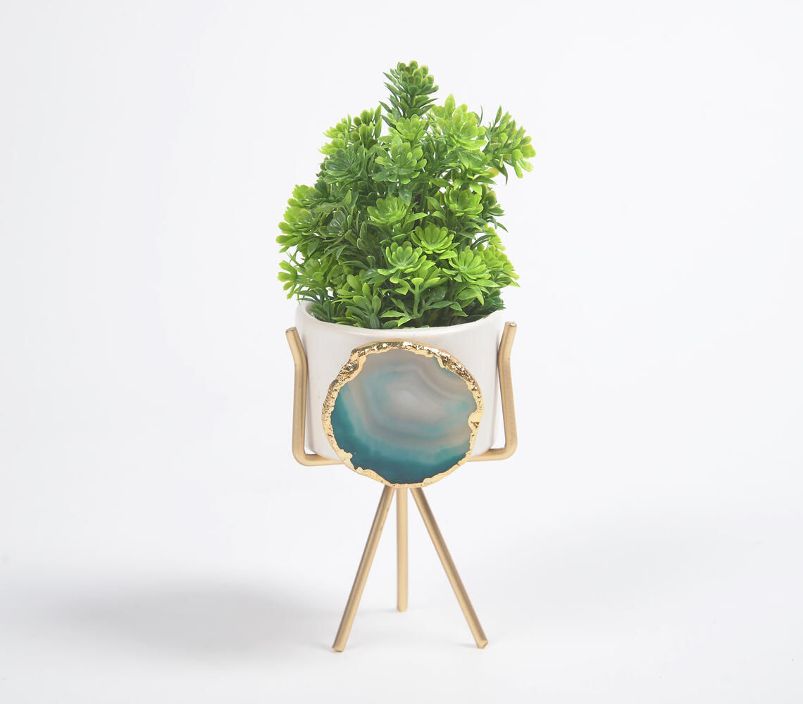 Green Agate Gem Therapy Planter