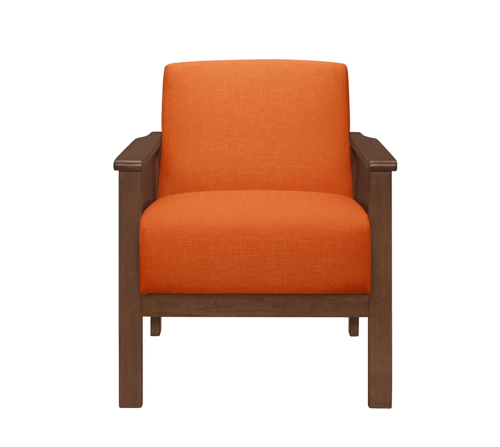 Durable Accent Chair 1pc Luxurious Orange Upholstery