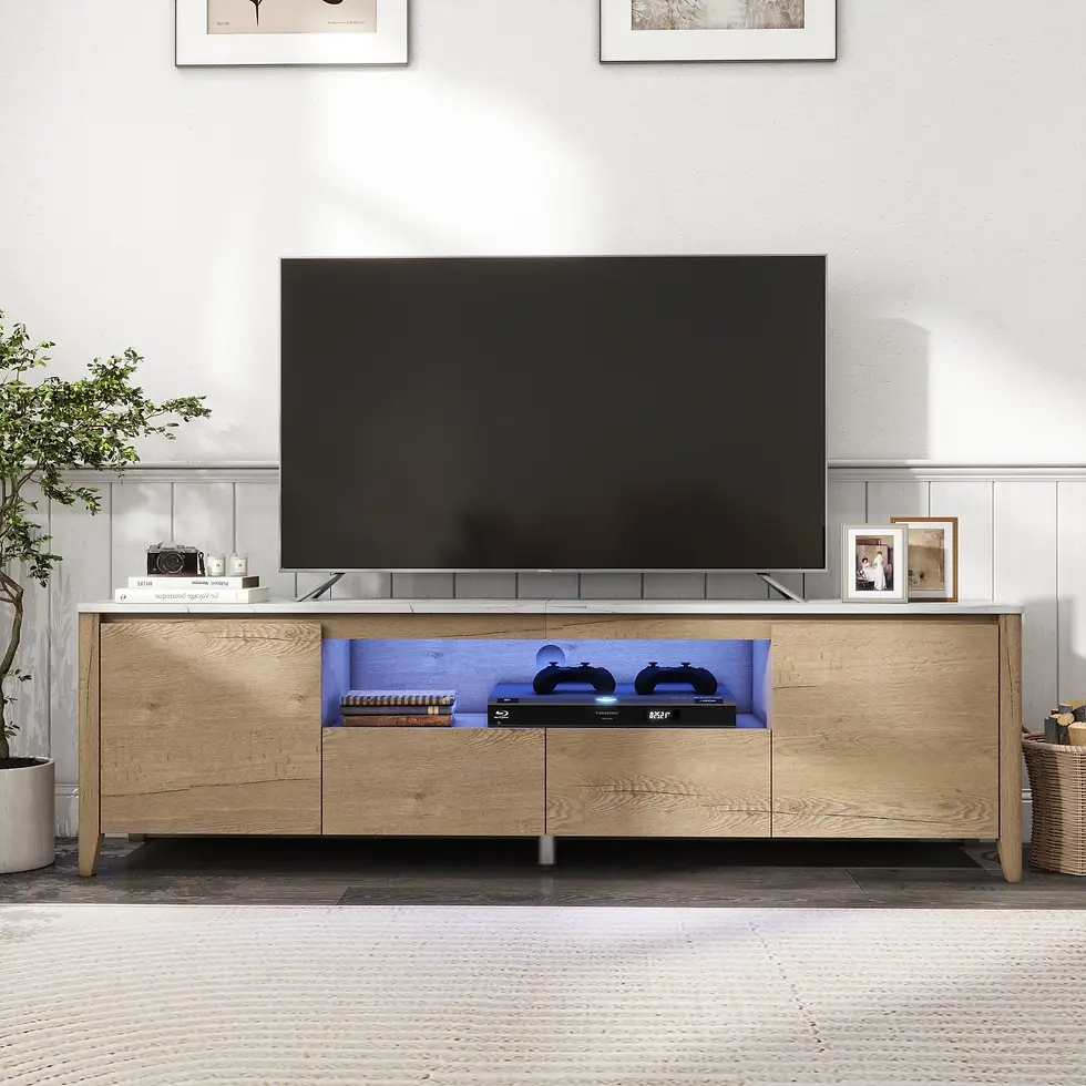 Thumbnail: 70 Inches Modern TV stand with LED Lights
